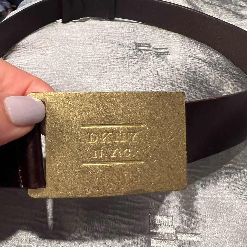 DKNY Dark Brown Leather Belt